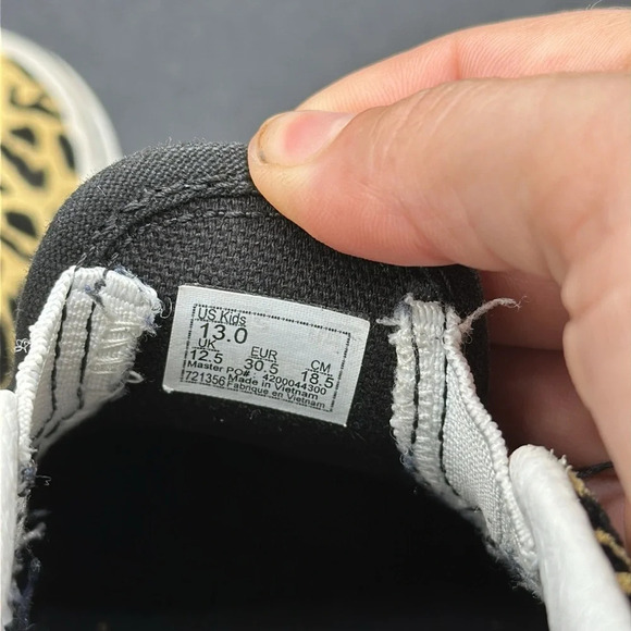 gold & black leopard print classic slip on Vans size 13 - Picture 5 of 5